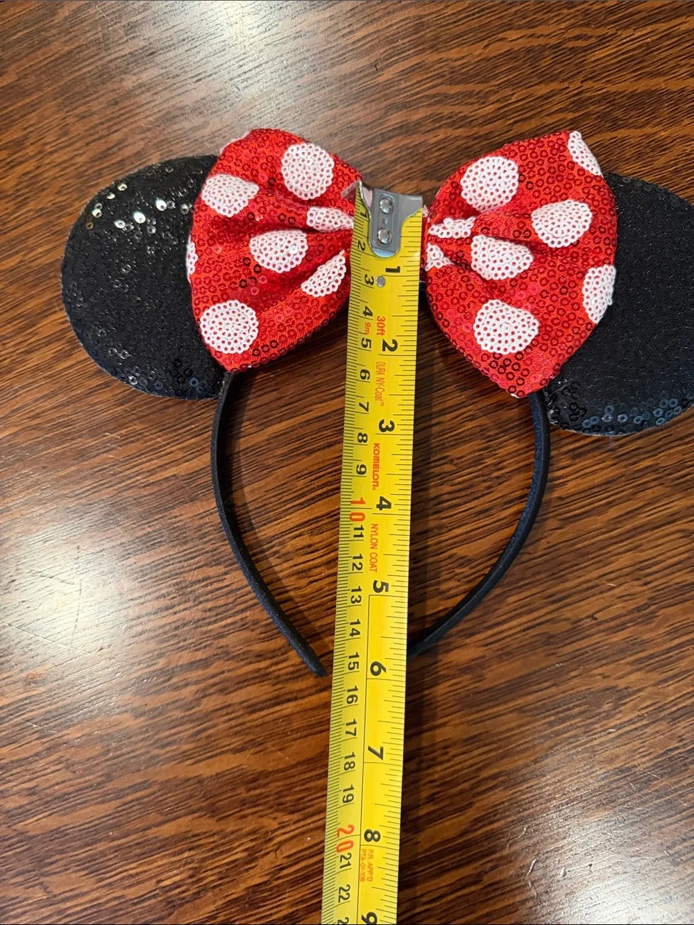 Kids Red Polka Dot Bow Minnie Ear Headband new